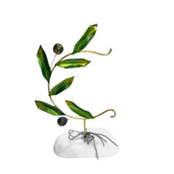 Petal olive tree with two fruits 14.5 cm.
