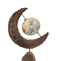 Φεγγάρι κεραμικό με υδρόγειο stonewear 21 εκ.