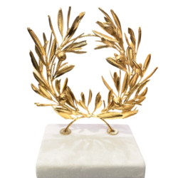 Στεφάνι ελιάς σε βάση με λευκό μάρμαρο 18 εκ.