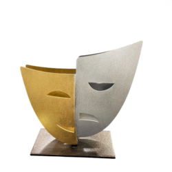 "Καρτοθήκη -μάσκες" Χρυσό - Ασημί 11εκ.