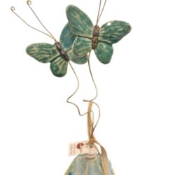 Πεταλούδες κεραμικές πράσινες σε βάση