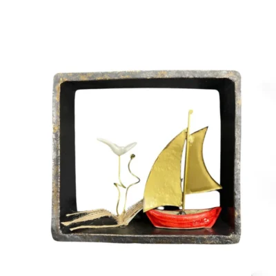 Κορνίζα κεραμική με γλάρο και καράβι II