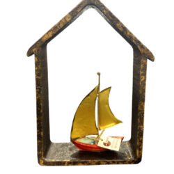 Κορνίζα σπιτάκι κεραμική με γλάρο και καράβι II