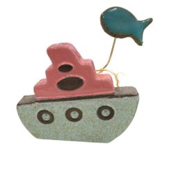 Καράβι κεραμικό με ψαράκι V