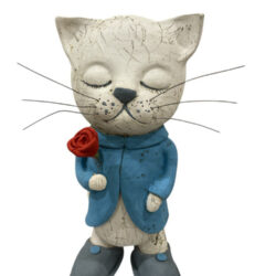 Cat with a rose