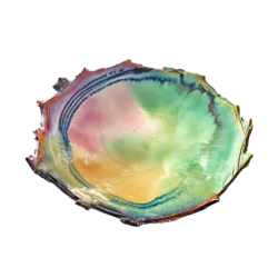 Κεραμική πολύχρωμη διακοσμητική πιατέλα χειροποίητη 55εκ.