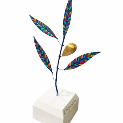 Xρωματιστό δέντρο ελιάς Pop Art με έναν καρπό