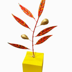 Xρωματιστό δέντρο ελιάς Pop Art με δύο καρπούς