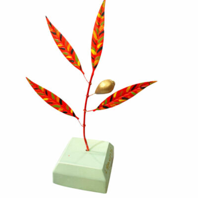 Xρωματιστό δέντρο ελιάς Pop Art με έναν καρπό