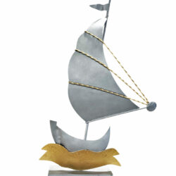 "Sailboat on the wave" Silver 37cm.