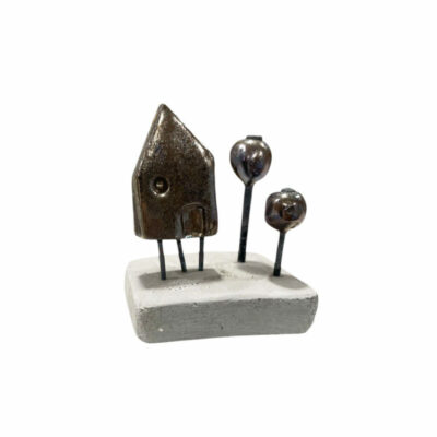 ”Σπιτάκι σε βάση γκρι με ρόδια”