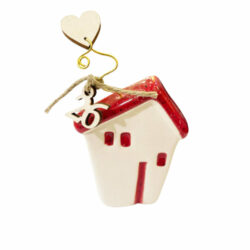 Σπίτι κεραμικό 9,5 εκ. με γούρι του 26' και καρδιά