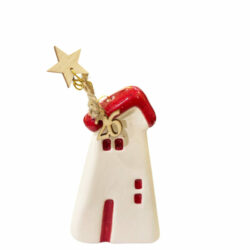 Σπίτι κεραμικό 13εκ. με γούρι του 26' και αστέρι