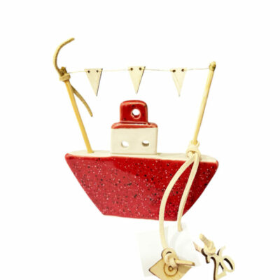 Καΐκι κεραμικό 10εκ. με γούρι του 26′ και ματάκι