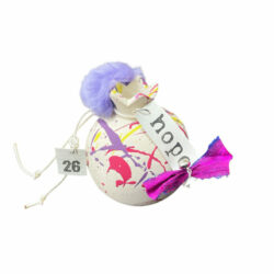 Κεραμικό Ρόδι abstract με γούρι του 26΄ 8εκ. με ευχή IV