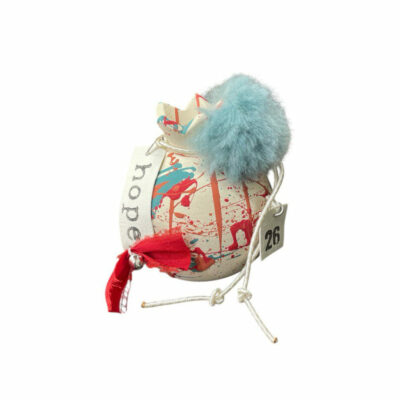 Κεραμικό Ρόδι abstract με γούρι του 26΄ 8εκ. με ευχή V