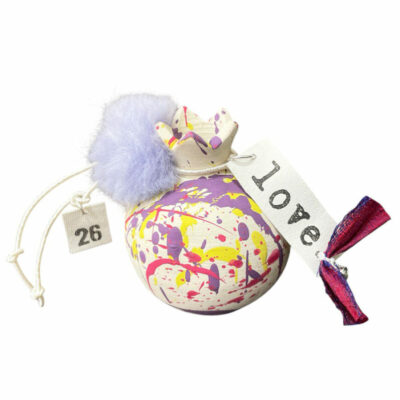 Κεραμικό Ρόδι abstract με γούρι του 26΄ 8εκ. με ευχή