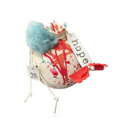 Κεραμικό Ρόδι abstract με γούρι του 26΄ 10εκ. με ευχή