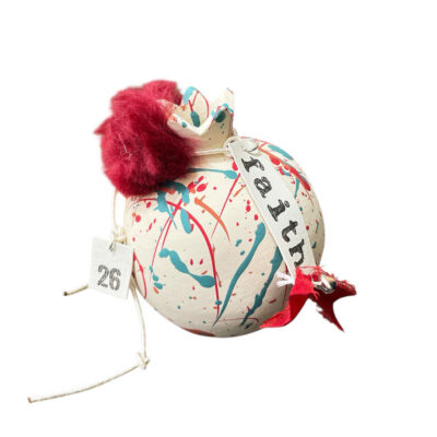 Κεραμικό Ρόδι abstract με γούρι του 26΄ 10εκ. με ευχή III