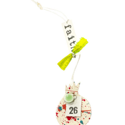 Κεραμική ροδιά abstract με γούρι του 26΄ με ευχή