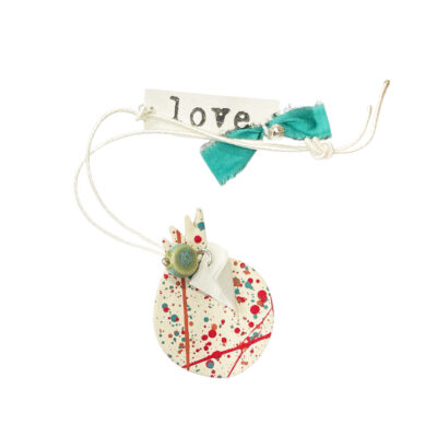 Κεραμική ροδιά abstract με γούρι του 26΄ με ευχή ΙΙΙ