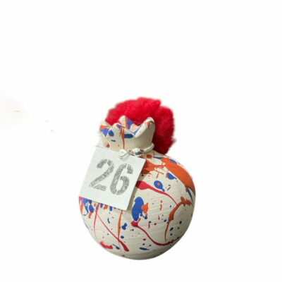 Κεραμικό Ρόδι abstract με γούρι του 26΄ 8εκ. με ευχή VI