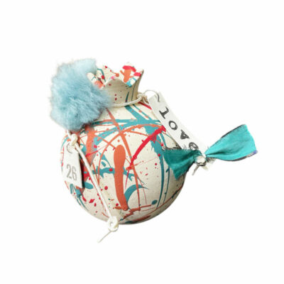 Κεραμικό Ρόδι abstract με γούρι του 26΄ 10εκ. με ευχή V