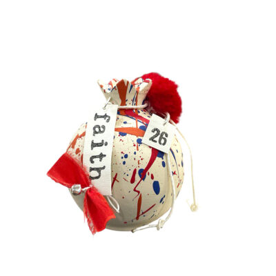 Κεραμικό Ρόδι abstract με γούρι του 26΄ 10εκ. με ευχή IV