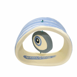 Κεραμικό γούρι σε stand με ευχή : ΄΄ φτου,φτου΄΄