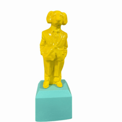 “Αγαλματίδιο σκύλος με κοστούμι κίτρινος”