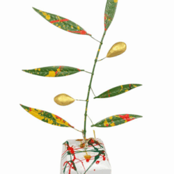 Xρωματιστό δέντρο ελιάς Pop Art με δύο καρπούς