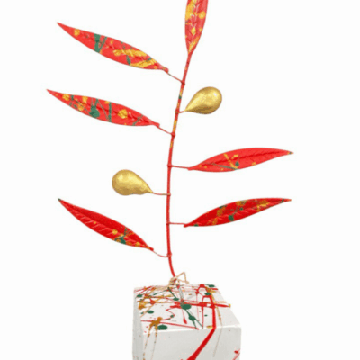 Xρωματιστό δέντρο ελιάς Pop Art με δύο καρπούς