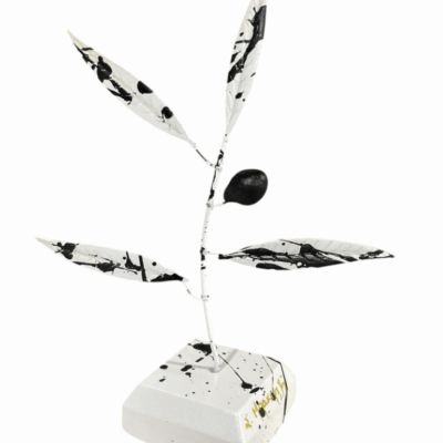 Xρωματιστό δέντρο ελιάς Pop Art με έναν καρπό