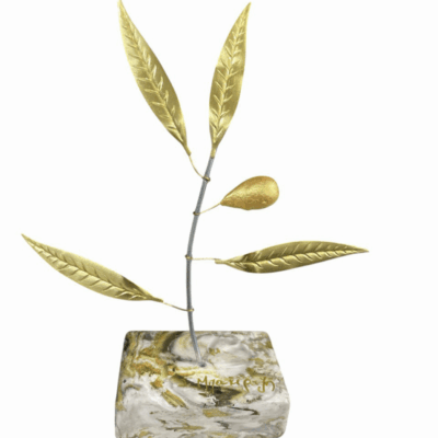 Xρωματιστό δέντρο ελιάς Pop Art με έναν καρπό