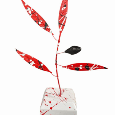 Xρωματιστό δέντρο ελιάς Pop Art με έναν καρπό