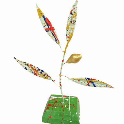 Xρωματιστό δέντρο ελιάς Pop Art με έναν καρπό