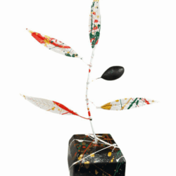 Xρωματιστό δέντρο ελιάς Pop Art με έναν καρπό