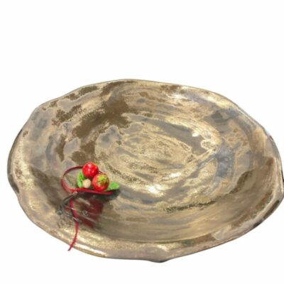 Κεραμική πιατέλα με διακοσμητικά ρόδια  45 εκ.