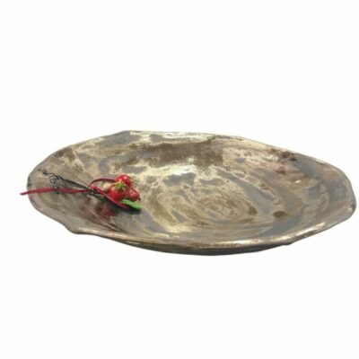 Κεραμική πιατέλα με διακοσμητικά ρόδια  45 εκ.