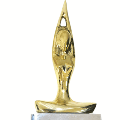 Μεταλλικό διακοσμητικό “Χρυσή γυναικεία μορφή yoga”