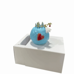 Χειροποίητο ροδάκι με καρδιά και γούρι του 26' σε κουτί